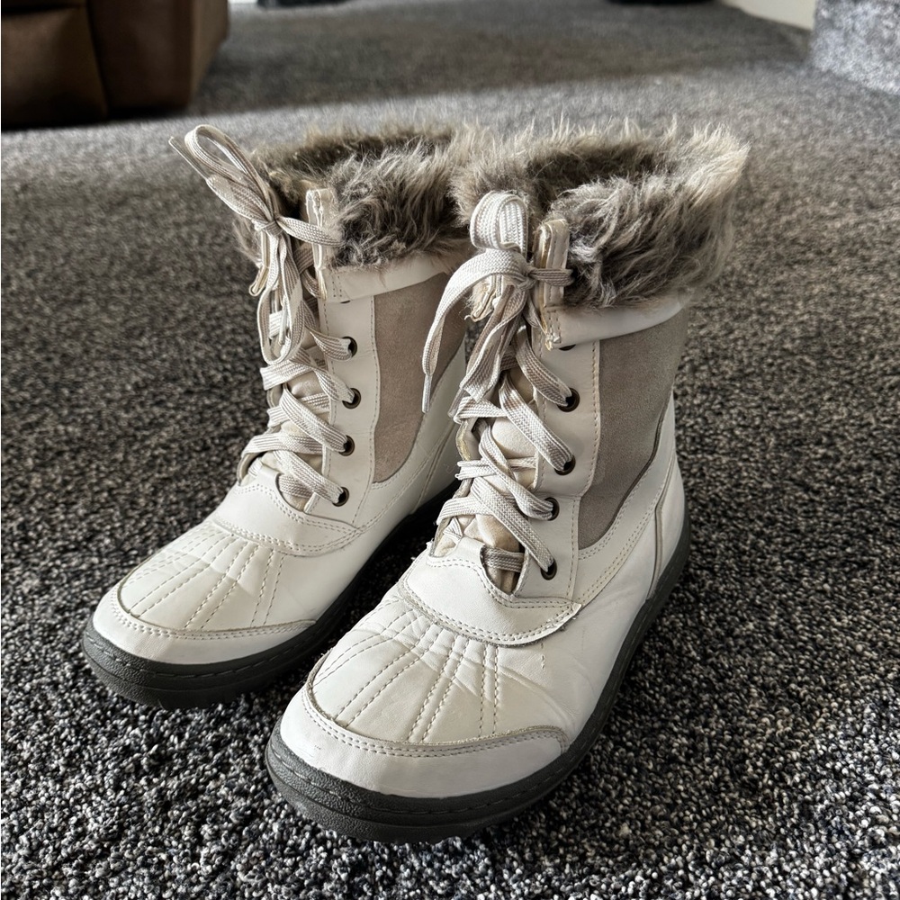 Women's Snow Boots with Faux Fur Trim